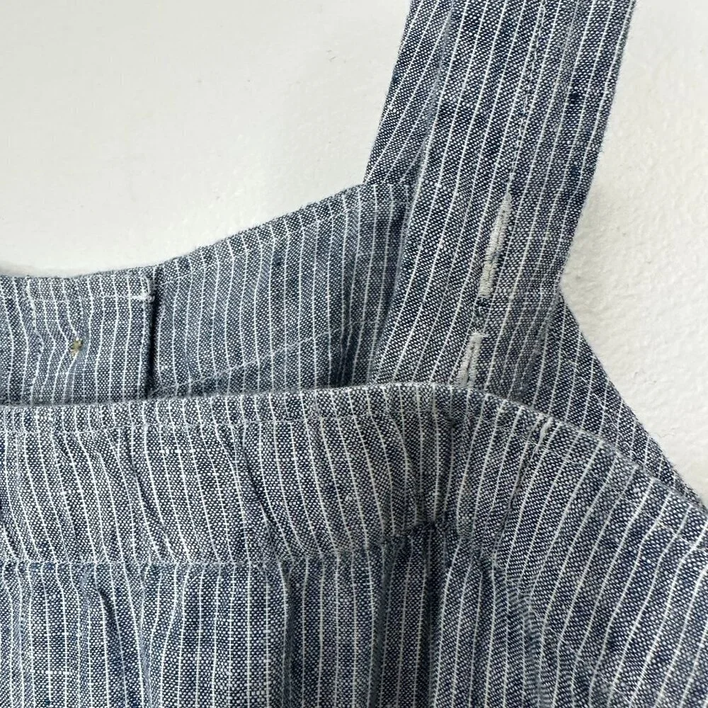 Everlane Linen Jumpsuit‎ Blue Pinstriped Size 0